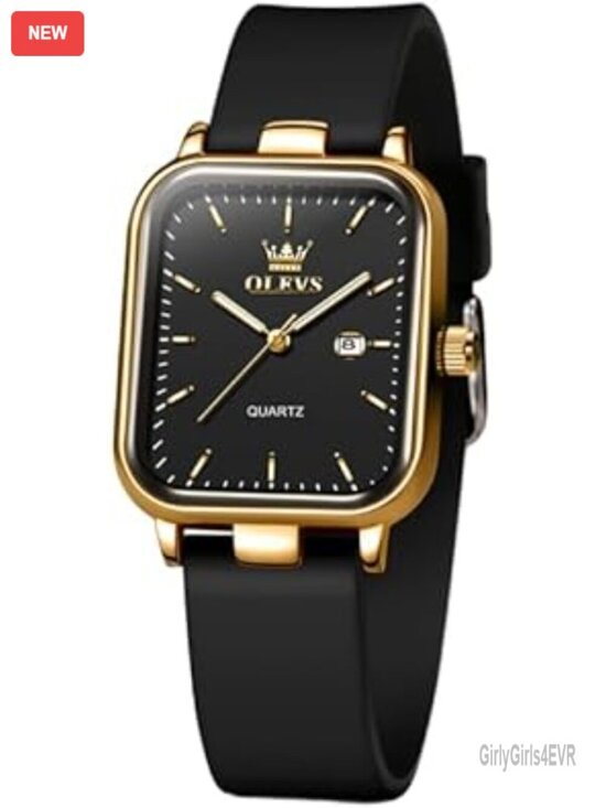 Quartz Square Dial Analog Wristwatch with Silicone Strap Water Resistant main image 7